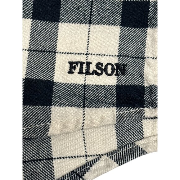 Filson Flannel Shirt XXXL Men’s Cream Black Plaid Button Front Long Sleeve 100% - Picture 6 of 8